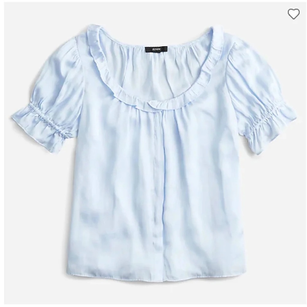J. Crew Ruffle featherweight satin scoopneck top - XS